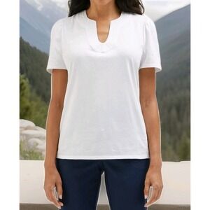 Rafaella Women's Short Sleeve V-Neck Top SIZE: LG NWT
